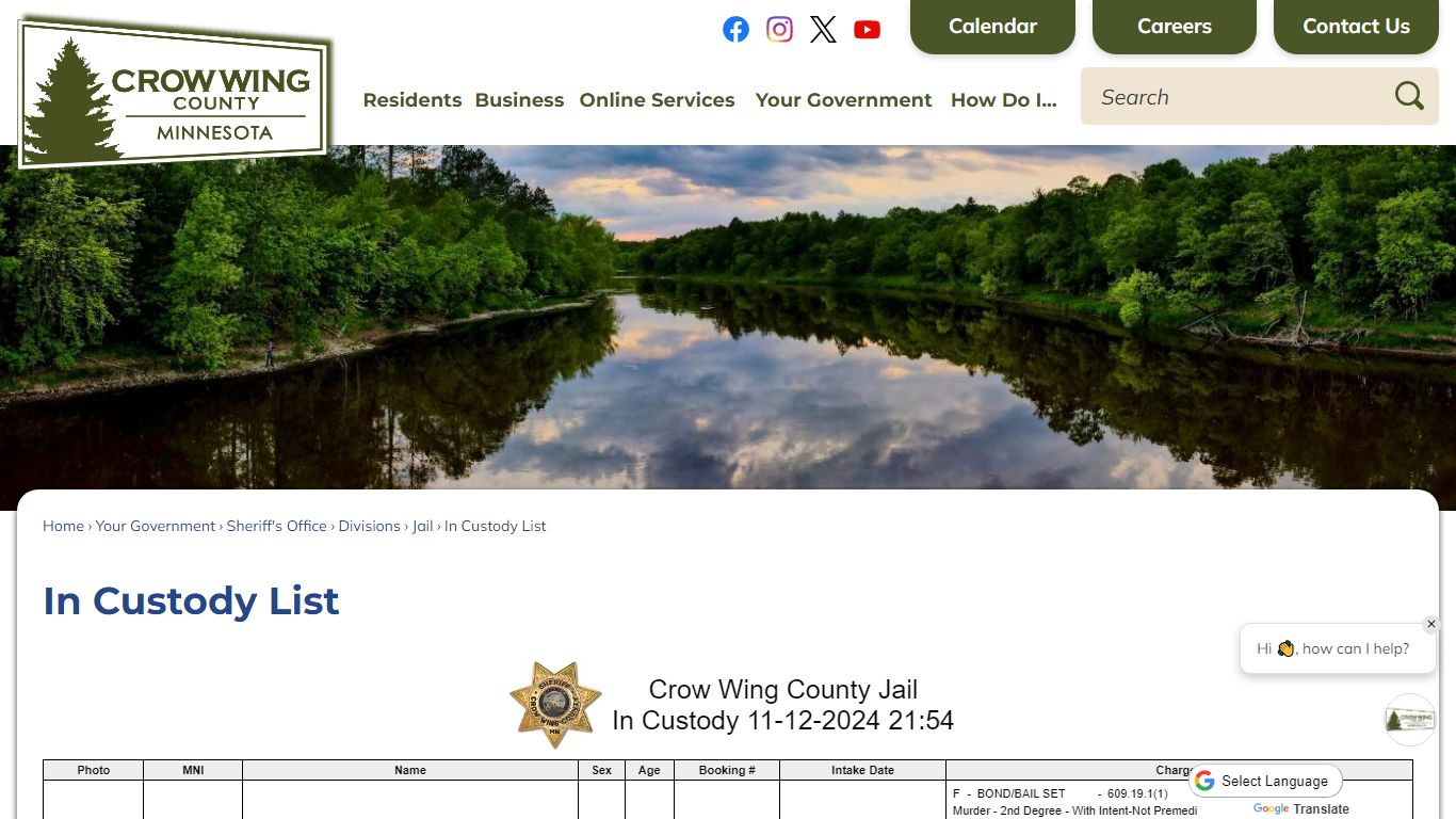 In Custody List | Crow Wing County, MN - Official Website