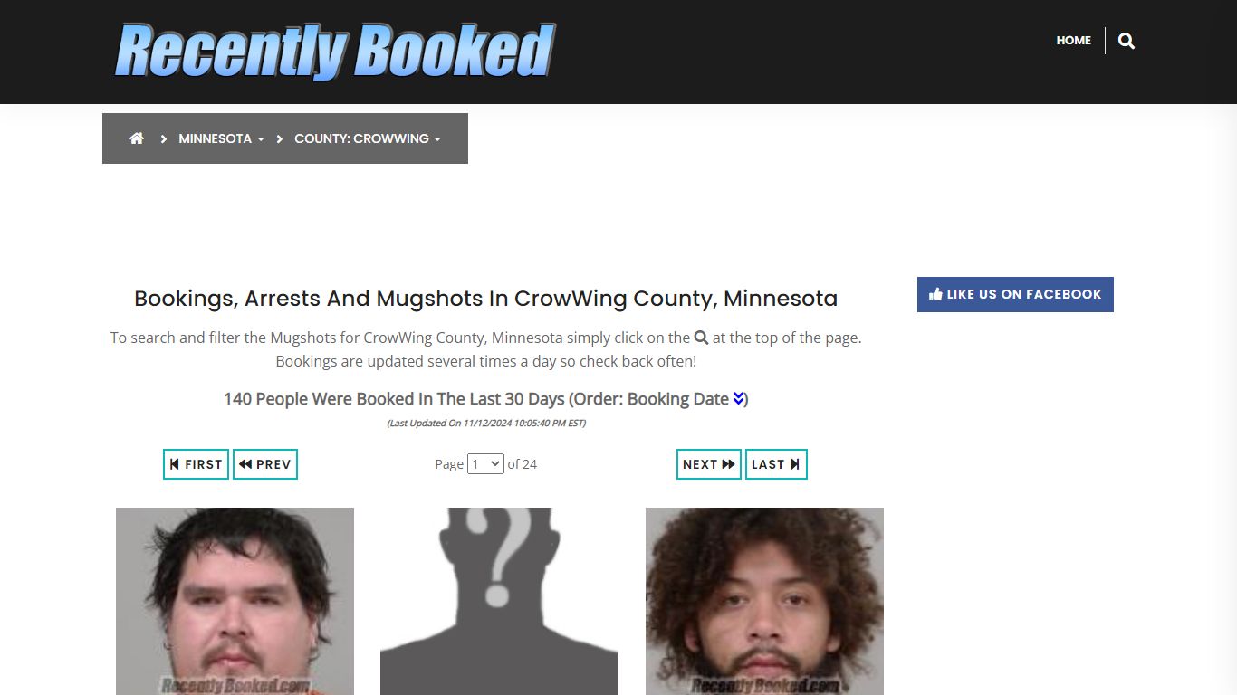 Bookings, Arrests and Mugshots in CrowWing County, Minnesota